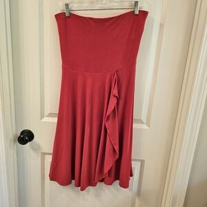 Ann Taylor Women's Coral Colored Knit Strapless Dress | Size M